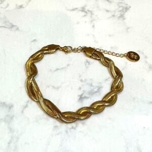 Vintage Plunder gold-toned twisted braided “twisted snake chain” bracelet